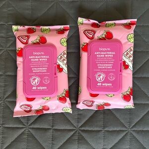 Biopure Strawberry Shortcake Anti-Bacterial Hand Wipes 2 packs